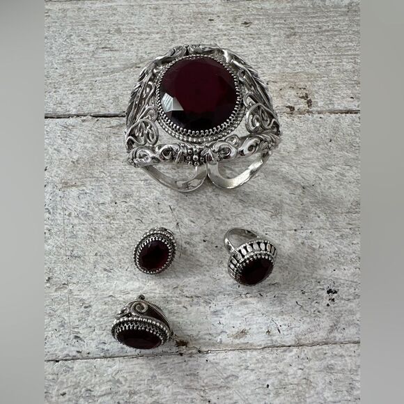 Vintage 1960s Whiting And Davis 3 Piece Bracelet Earrings Ring Set - Picture 1 of 16